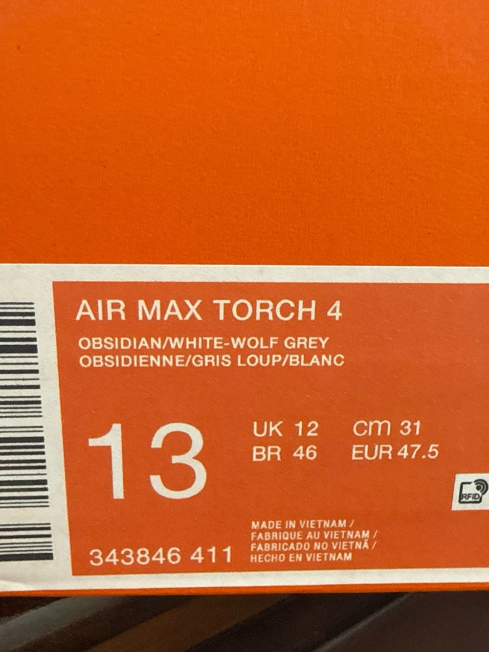 Nike Air Max Torch 4 Obsidian Wolf Gray Men's Air Running Sneakers - Picture 6 of 6